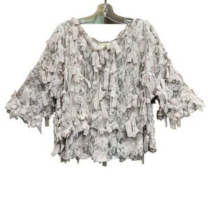 Gisele Shepatin mauve mesh ribbon lace hi lo layering top One Size Art to wear